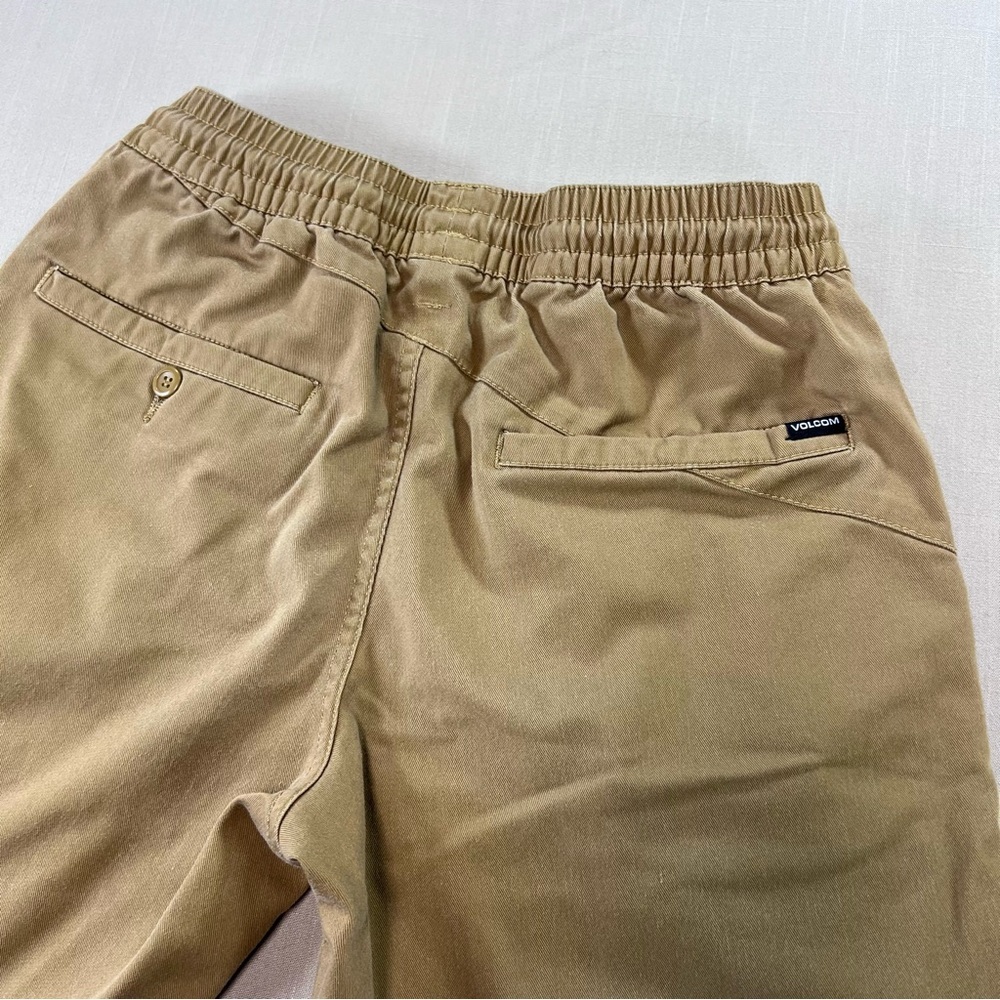 Volcom Men’s Surf Skate Shorts Small Khaki Elastic Waist Drawstring Casual - Picture 8 of 12